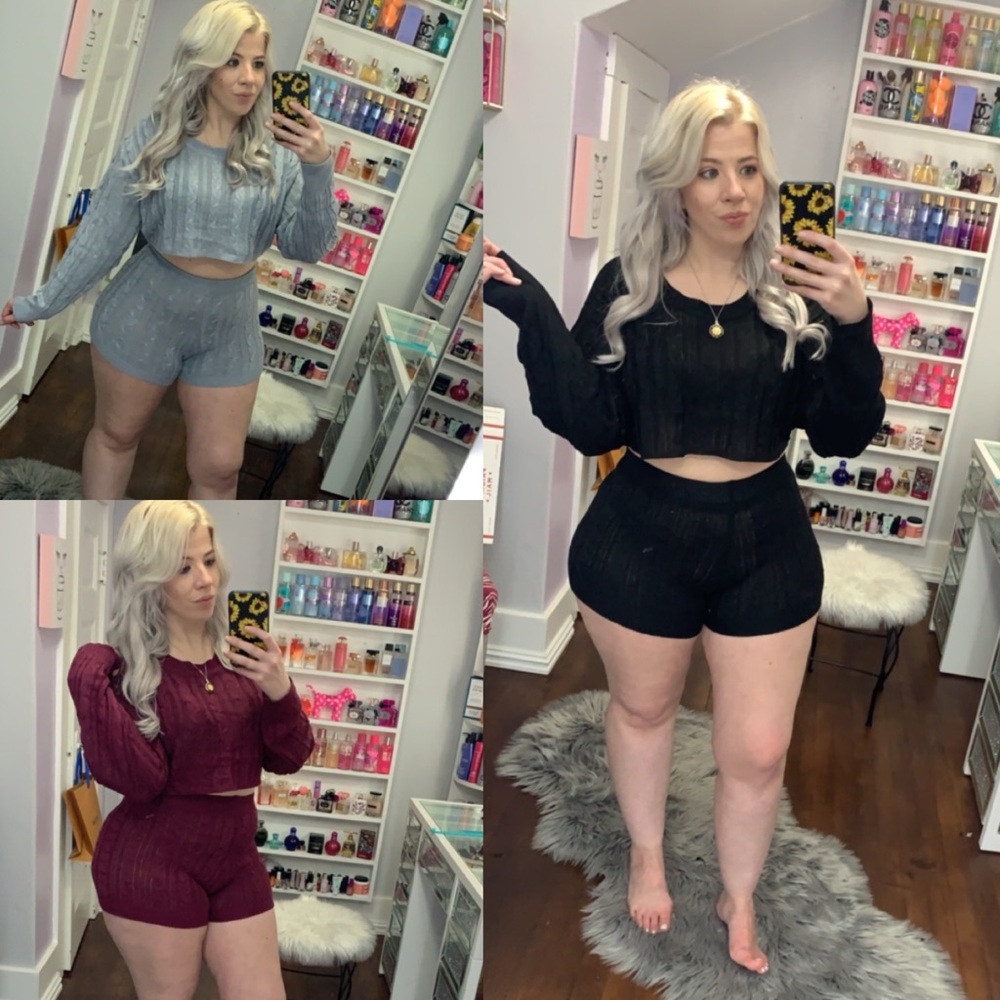 2 piece cable knit set